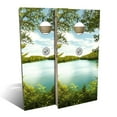 thumbnail image 2 of Skip's Garage Summer Lake Outdoor Cornhole Board Set Include Hole Lights Backyard 2x4, 2 of 5