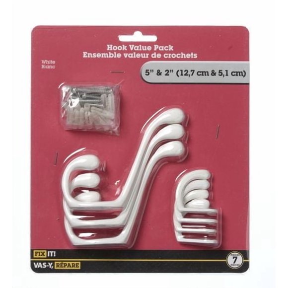 Ens. valeur corchets 5 po & 2 po 7 pièces