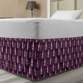 thumbnail image 1 of Off White Bed Skirt, Illustration of Abstract Shapes with Small Floral Motifs in a Retro Style, Elastic Bedskirt Dust Ruffle Wrap Around for Bedding Decor, 4 Sizes, Plum Dark Khaki, by Ambesonne, 1 of 2