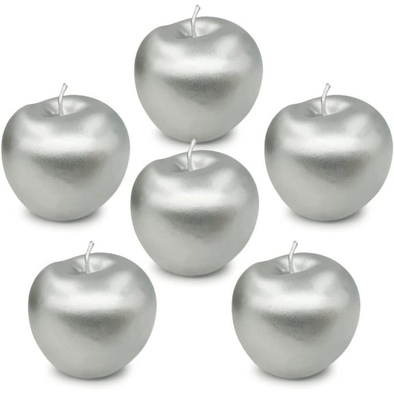 6 Pcs Artificial Silver Apples Silver Fruit Crafts Home Decoration Christmas Décor