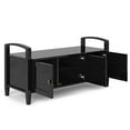 thumbnail image 4 of Simpli Home Warm Shaker Wood 44" Transitional Entryway Bench in Black, 4 of 7