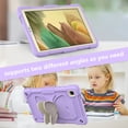 thumbnail image 4 of FJLBDE Case for Samsung Galaxy Tab A7 Lite 2021 8.7 inch SM-T220/T225/T227 with Butterfly Stand, Shockproof Protective Tablet Cover with Shoulder Strap for Kids Girls, Beige Purple, 4 of 7