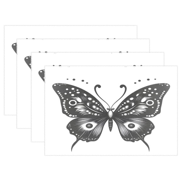 Ryvnso Placemats Set of 4 Butterfly Dining Mats Heat-Resistant Non-Slip Washable Table Mat