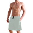 thumbnail image 2 of Dailycode Men's Quick Dry Swim Trunks Beach Shorts Casual Summer Board Shorts with Pockets, Pale Green, 2 of 8