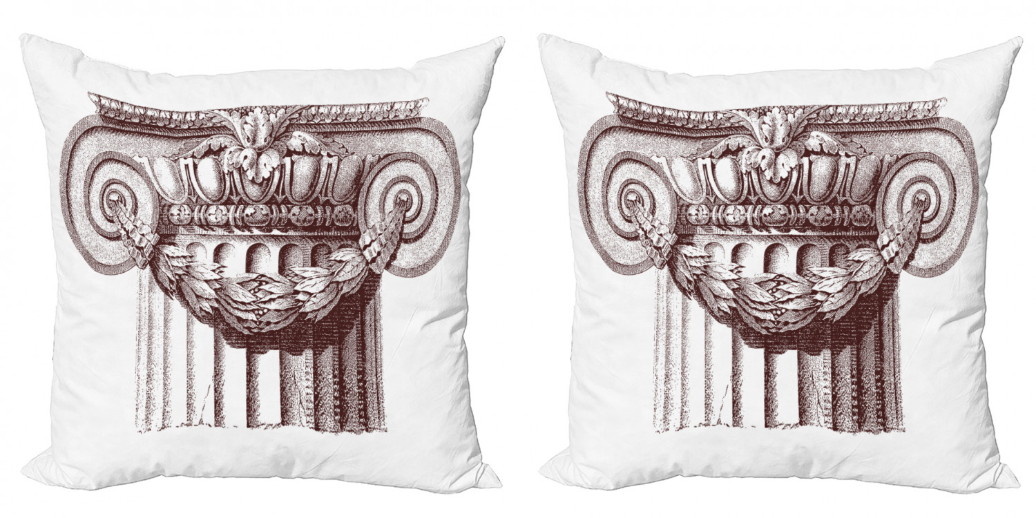 Vintage Throw Pillow Cushion Cover Pack of 2, Classical Antique Column