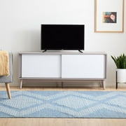 Angle View: Gap Home Mid-Century Wood TV Stand, Gray and White