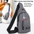 thumbnail image 3 of Bolsa Paquete de cinturón de cintura de lona informal para hombre, bolso de mensajero de hombro, monedero de pecho (gris) JShteea Para Estrenar, 3 of 9