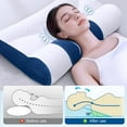 thumbnail image 3 of Cloud Nest Down Pillow, Auricz Pillow, Cervical Traction Pillows, Sleep Enhancing Cervical Support Comfort Goose Down Pillows (Blue), 3 of 7
