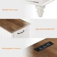 thumbnail image 6 of 2 Pack Farmhouse Nightstand with Charging Station, End Table with Solid Wood Leg, Bedside Table with Storage Drawer&Power outlets USB Ports for Bedroom,Living Room,White, 6 of 9