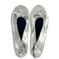 thumbnail image 2 of Women's Foldable Ballet Flats Portable Slip-On Shoes (Silver XL), 2 of 5