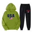 thumbnail image 1 of Wyzesi Chandail en Molleton Col Rond pour Femmes Ensemble Pantalon Deux Pièces avec Imprimé Anglais Mignon Sweat à Capuche Manches Longues, 1 of 5