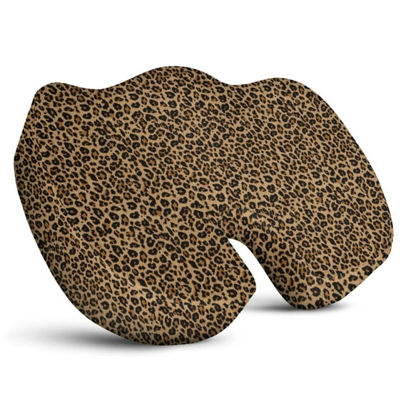 Premium Leopard Pattern Memory Foam Seat Cushion Ergonomic Chair Pad for Office Chair, Car, Airplane & Bleachers Sciatica, Tailbone Hip & Back Pain Relief - Chair Cushion for Long Office Workers.