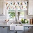 thumbnail image 2 of Colorful Diamond Farmhouse Short Window Curtain Valances, Modern Geometric Middle Century White Rod Pocket Kitchen Valances for Living Room Bedroom Bathroom Cafe 42" x 12", 2 of 8