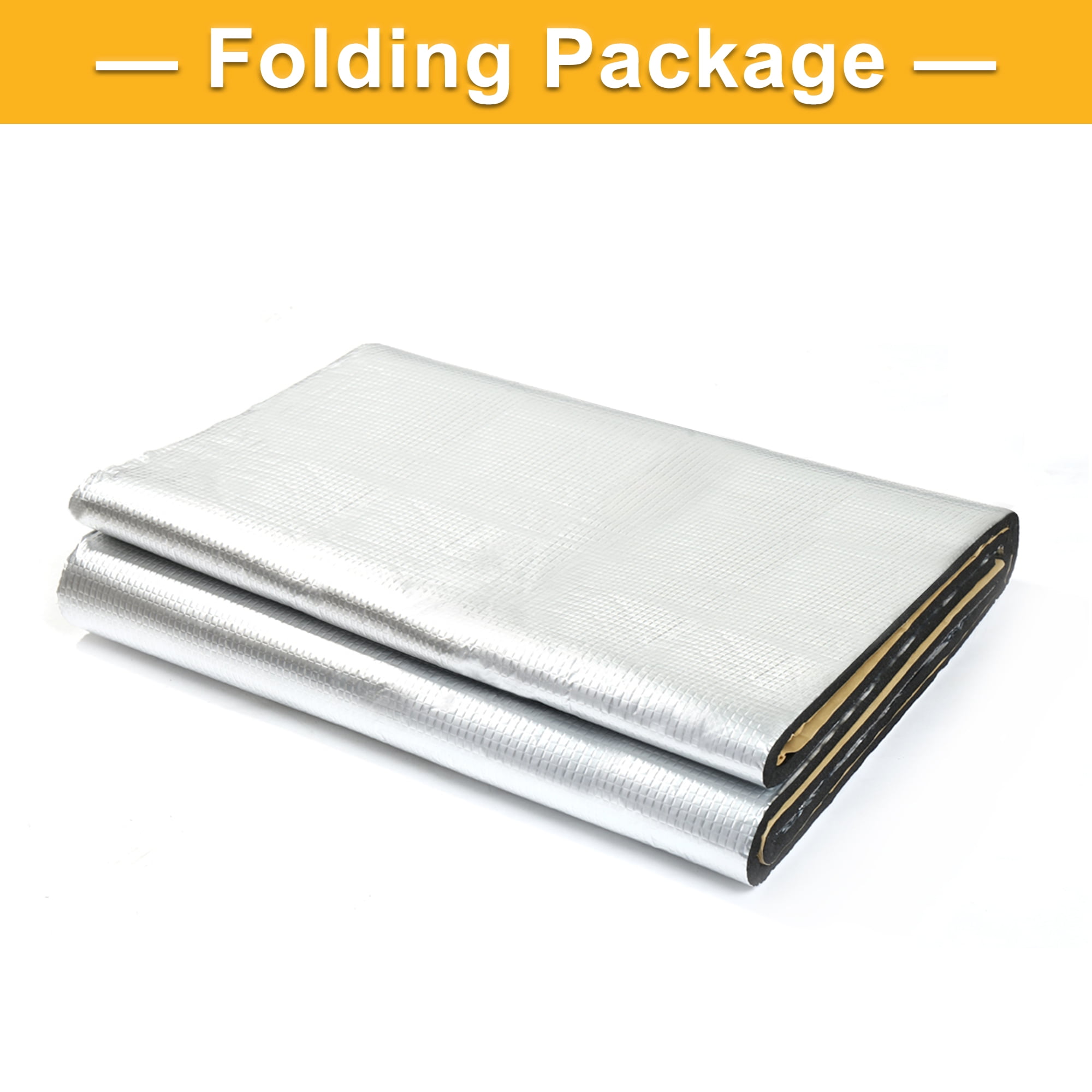 Unique Bargains Universal 10mm Aluminum Foil Car Sound Deadener Heat Insulation 79" x 39"