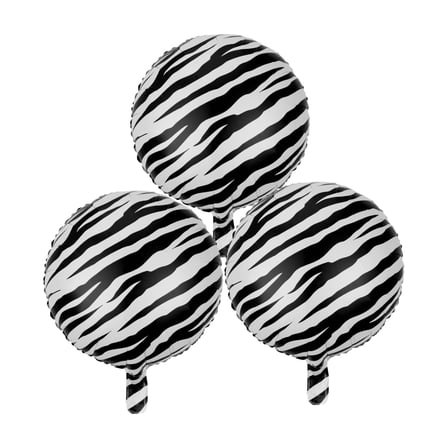 Zebra Print Foil Balloons Party Decoration Set Kids Adults Black White