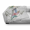thumbnail image 3 of Anchor Soft Flannel Fleece Throw Blanket, Watercolor Spring Blossoms and Feathers on a Doodle Style Anchor, Cozy Plush for Indoor and Outdoor Use, 70" x 90", Brown Pale Pink, by Ambesonne, 3 of 6