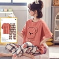 thumbnail image 2 of Conjunto de Pijama grande de manga corta para Mujer, ropa de dormir de punto de algodón con lunares, Pijama elegante para el hogar, 5XL, Verano, 2 of 3