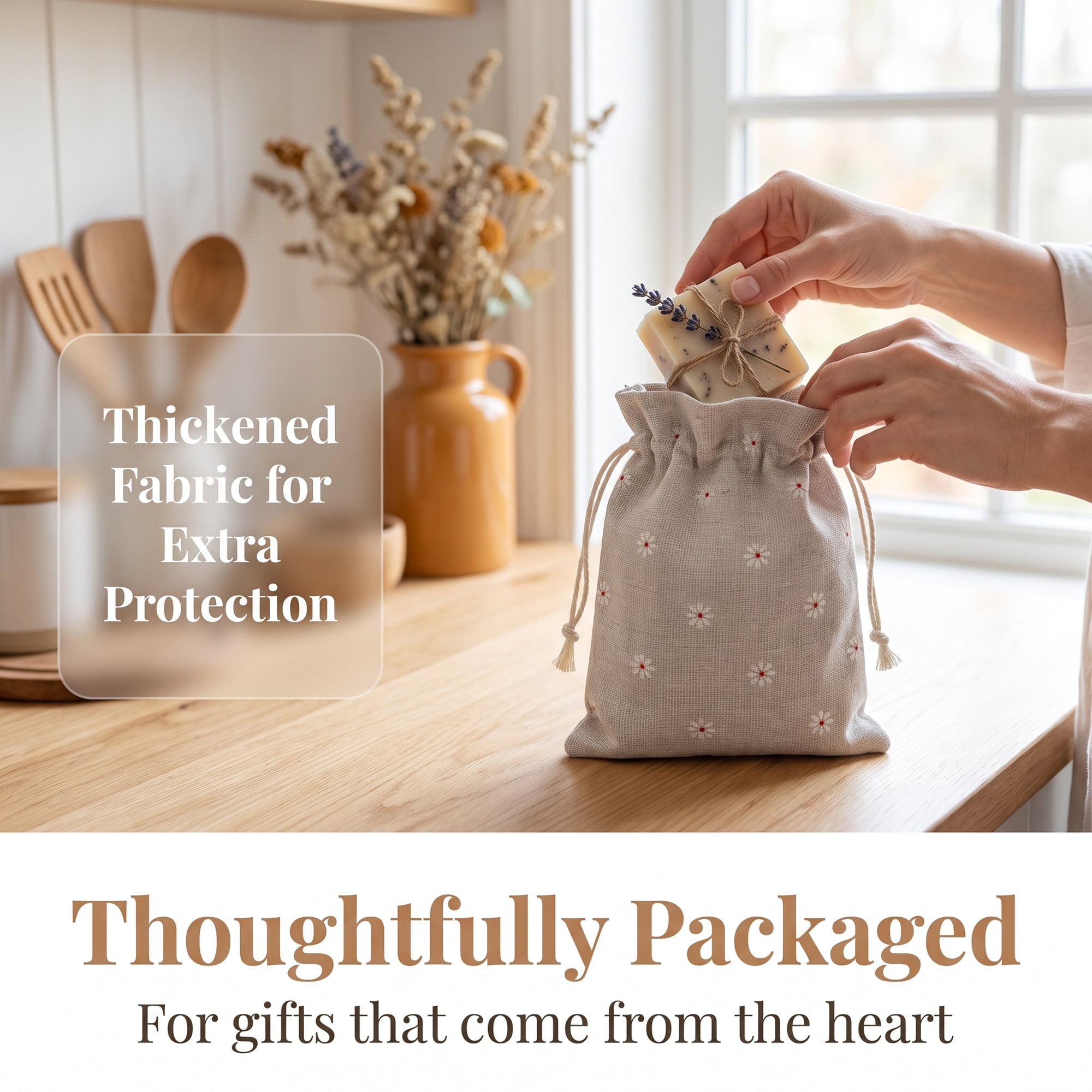 Unique Bargains Stylish Drawstring Gift Bags with Handles for Occasions White 5.1" x 7.1"