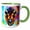 Green/White, variant on 3drose, Cool Bison Head Portrait, Colorful Background. Family-friendly Gift, 11oz Magic Transforming Mug