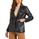 thumbnail image 1 of CHAQUETA INSPIRADORA CHIC para Mujeres Blazer de Cuero Sintético con Solapa PU Moto Biker S Negra, 1 of 5