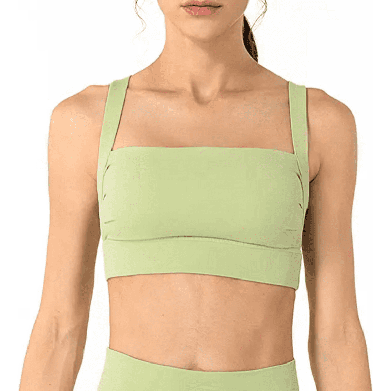 Backless Sports Bras for Women Sexy Square Neck Workout Crop Top Built in  Bra Open Back Bra Fitness Running Yoga Tops, Green, L 