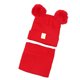 thumbnail image 3 of Gorro de felpa con forma de bola gruesa, cálido, elástico, bonito y moderno, para niños en invierno, color rojo, 3 of 12