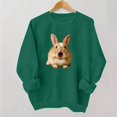 thumbnail image 4 of HOMBOM Halloween Fall Sweatshirts for Women Crewneck Army Green Long Sleeve Hoodless Cozy Pullover for Women Essentials Vintage Tops,S, 4 of 5