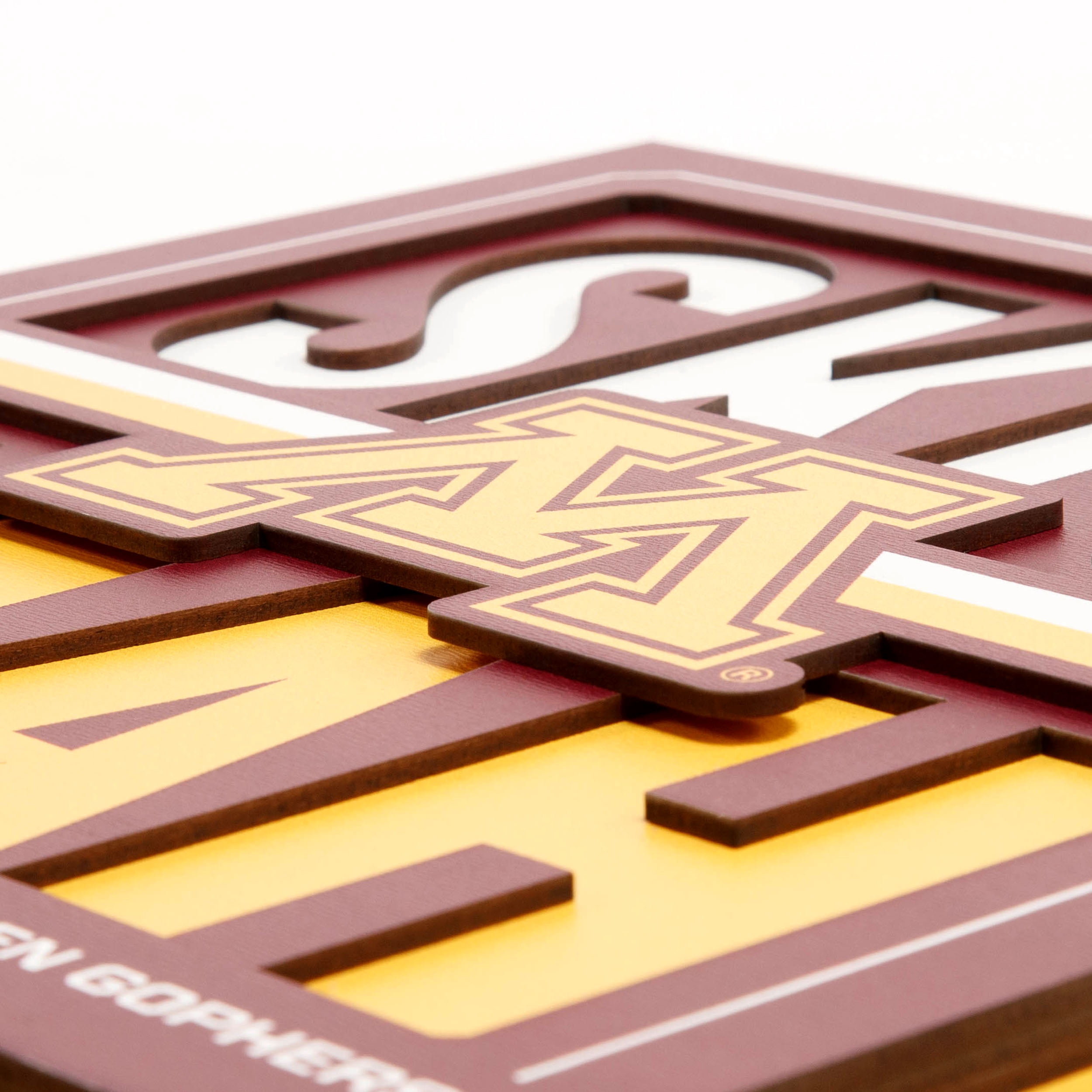 IDNA Minnesota Golden Gophers 12" x 12" Slogan Series 3D Wall Art