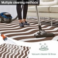 thumbnail image 5 of Brown White Outdoor Rug 3x5 Ft - Reversible Patio Rug Outdoor Camping Rugs, Modern Abstract Waves Water Ripple Striped Washable Indoor Outdoor Area Rugs, Non-Slip Outdoor Carpet Runner for Deck/Porch, 5 of 8