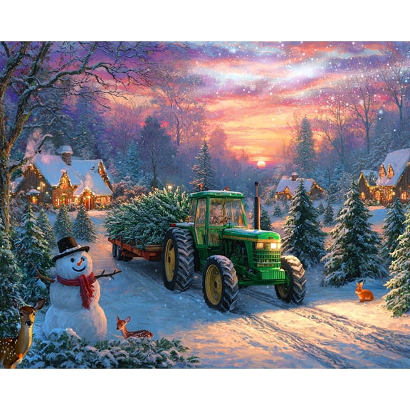 Springbok 1000 Piece Bringing Home Christmas Jigsaw Puzzle for Adults - John Deere