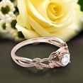 thumbnail image 2 of Boho & hippie 0.50 Carat Round Cut Diamond Moissanite Leaf Inspired Engagement Ring, Wedding Ring in 925 Sterling Silver With 18k Rose Gold Plating Gift For Her, Promise Ring, Anniversary Ring, 2 of 3