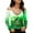 Black, variant on St Patricks Tshirts For Women Long Sleeve Funny Shamrock Graphic Casual V Neck Off The Shoulder Tops Tee Saint Patricks Day T Shirt S-Xxl