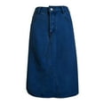 thumbnail image 6 of MNCEKFOD Women's Skirts Summer 2025 New Elastic Waist Denim Skirts Loose Trendy Solid Color A Line With Pockets Classic Fit Skirt Blue M, 6 of 7