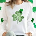 thumbnail image 5 of Besolor Chandail en Molleton pour Femmes St Patricks Day Trèfle Imprimé Manches Longues Pull Décontracté Col Rond Graphique, 5 of 5