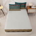 thumbnail image 4 of jejeloiu Warm Border Zipper Full Size Comforter Sets with Fitted Sheet and 2 Pillowcases For Men Women,Rustic Print Zipper Bedding Set,Teal Red,Light Gray Reversible,4-Piece, 4 of 7