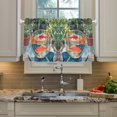 thumbnail image 2 of Yayeee Kitchen Curtains Tier Pair Light Filtering 27"x36" Rod Pocket Short Cafe Window Panel, Art Goldfish Bowl, 2 of 7