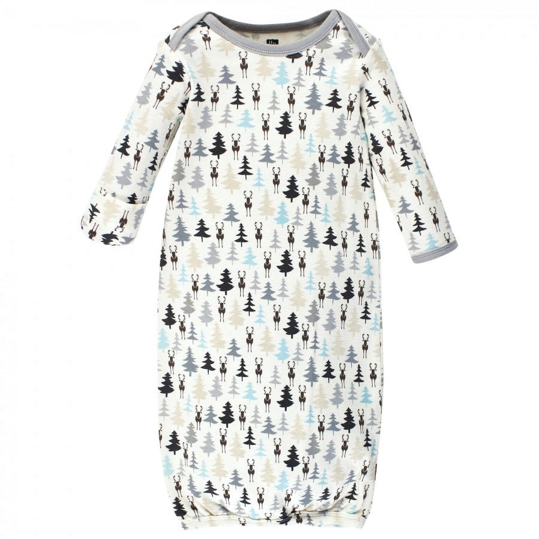 Hudson Baby Cotton Gowns, Moose and Fox, Preemie/Newborn
