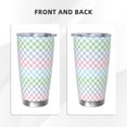 thumbnail image 3 of Lsque Colorful Checkerboard Pattern 20oz Car Cup with Lid and Straw, Insulated Coffee Cup with Straw Topper, Spill Proof Travel Coffee Mug, Stainless Steel Tumble-Without Straw, 3 of 8