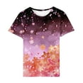 thumbnail image 4 of bnaln Tshirts Women Summer Short Sleeve Tops Casual Floral Printed T Shirts Elegant Crew Neck Tees Ladies Blouses Plus Size Petite Top Basic Going Out Work Holiday Clothes, 4 of 4
