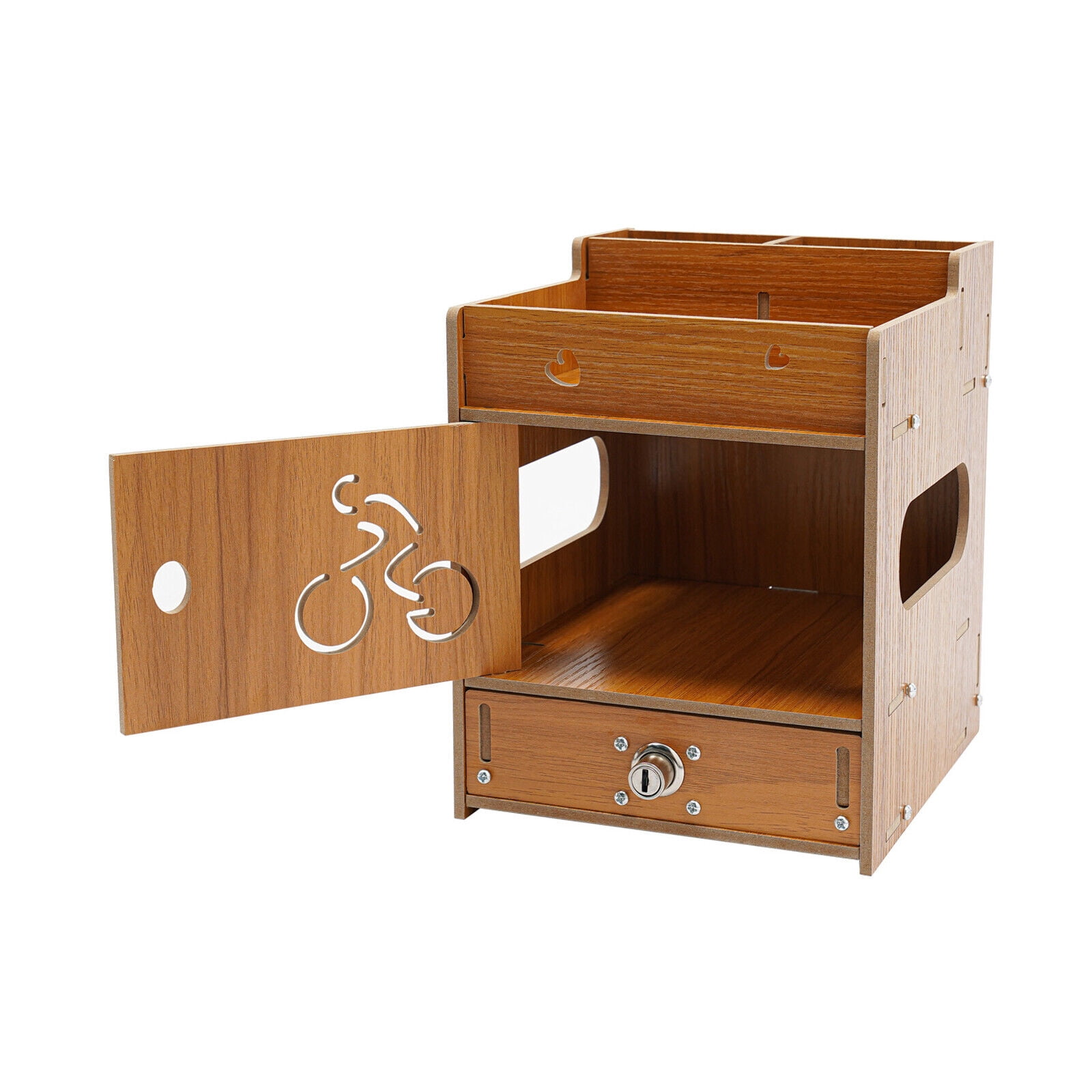 Wood Color Monitor Stand Riser, Computer Monitor Booster Stand, Multifunctional Desktop Organizer Stand for Laptop, PC, Computer, Printer