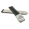 thumbnail image 4 of 22mm Leather Watch Strap Band Deployment Clasp Buckle and White Stitching, 4 of 7