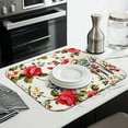 thumbnail image 3 of Microfibre Drying Mat for Kitchen Pioneer Dish Drying Drainer Mat Absorbent Colorful Floral Drying Mat Washing Up for Glass, Plate & Cup 16inch X 18inch, 3 of 7