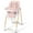 Woodgrain Pink, variant on Babilous Foldable High Chair with Soft Cushion, High Chairs for Babies and Toddlers, Height Adjustable Feeding Chair, Adjustable Backrest and Footrest, Lockable Wheels, Gray