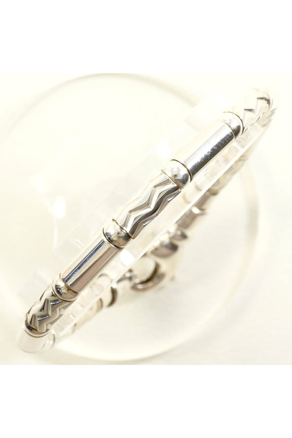 Pre-Owned Tiffany & Co. Aztec Zigzag Silver 925 Bracelet, Approximately 18cm, Total Weight:...