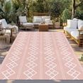 thumbnail image 2 of Pink Boho Outdoor Rug for Patio/Deck/Porch, Non-Slip Large Area Rug 5 x 8 Ft, Vintage Ethnic Tribe Abstract Art Indoor Outdoor Rugs Washable Area Rugs, Reversible Camping Rug Carpet Runner, 2 of 8