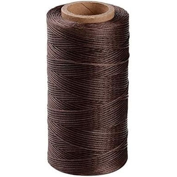 1 Roll 280 Yards Flat Waxed Polyester Cord 1mm Leather Sewing Thread Rattail Beading String for Jewelry Making Kumihimo Shamballa Friendship Bracelet Weaving - Saddle Brown DIY