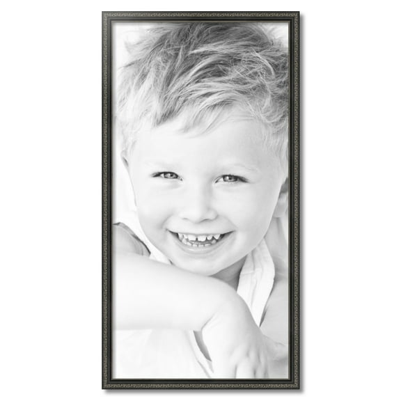 ArtToFrames 20" x 40" Antique Black Picture Frame, 20x40 inch Black Wood Poster Frame (WOM-5106)