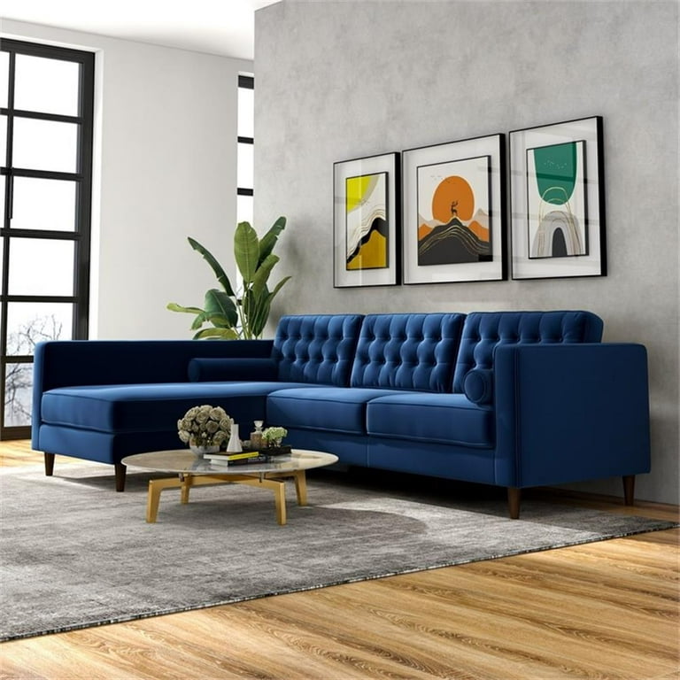 1/26迄 rikoao sofa navy 1/26迄 rikoao sofa navy Owen Navy Blue Velvet Modern Living Room