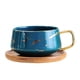 thumbnail image 1 of Billuyoard Taza de cerámica de estilo nórdico, taza con diseño de canicas con cuchara, contenedor de comida para desayuno de avena, vaso, Teteras Verde/Corto, 1 of 6