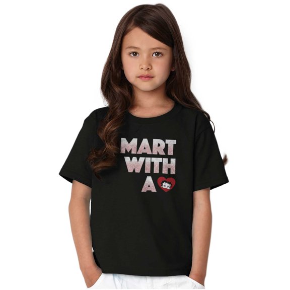 Betty Boop Cartoon Smart With A Heart Girls Kids T Shirt Tees Teen Brisco Brands XS